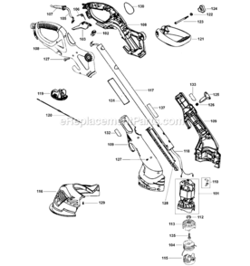 Page A Diagram and Parts List for 74528 Type 1 Black and Decker Trimmer